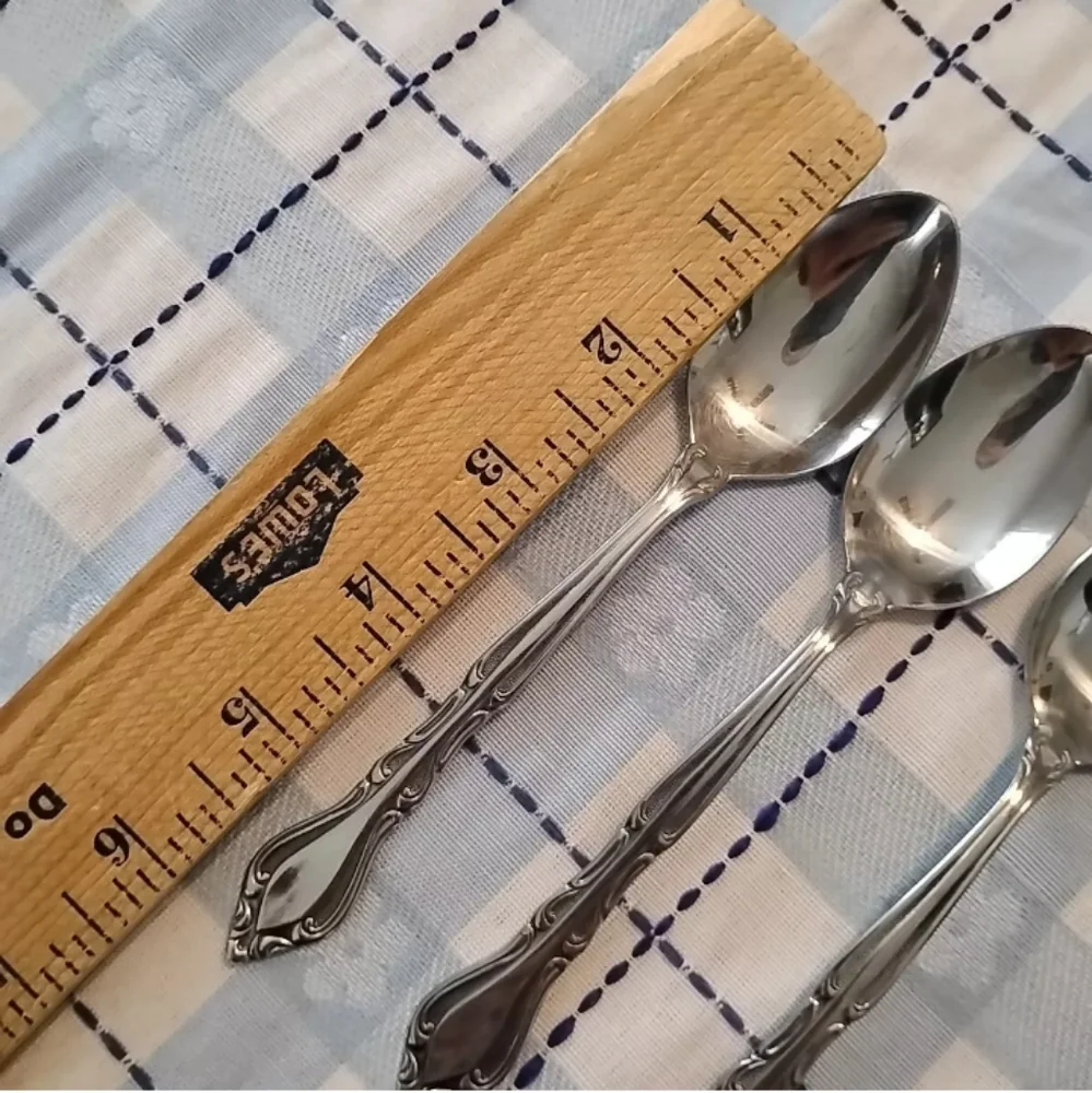 3 Tea Spoons AUBERGE Rogers Korea Stanley‎ Roberts Stainless Silverware Flatware